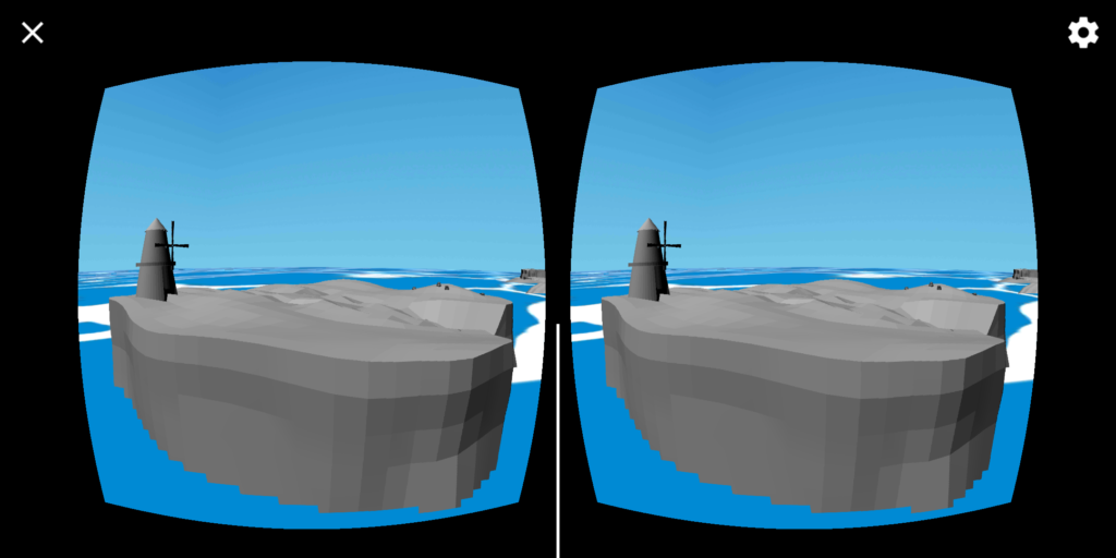Captura prueba de isla tropical en Unity